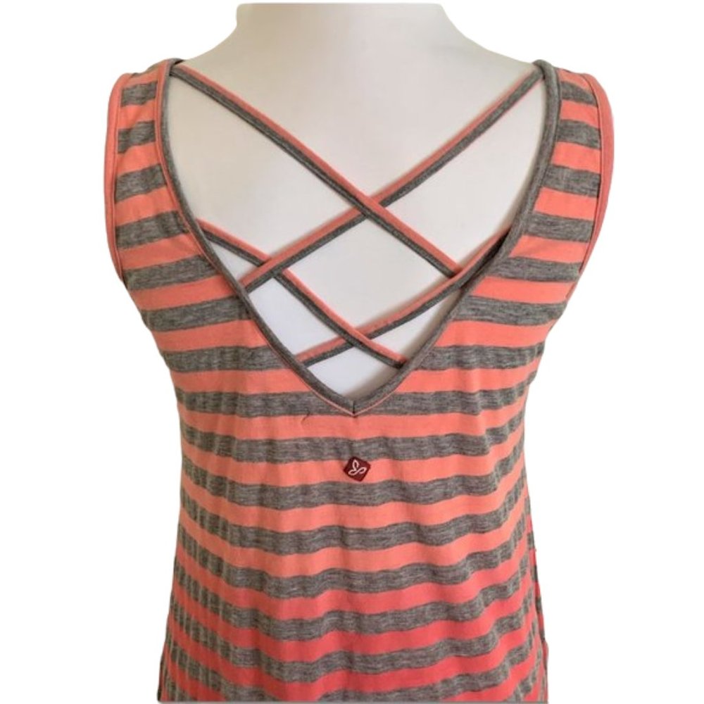 Prana Dress Sundress Red Ombre Striped High Low Red Size Small - Picture 4 of 6